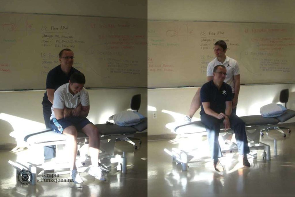 Damian Kapturski w trakcie szkolenia z proprioceptywnego torowania nerwowo-mięśniowego w USA